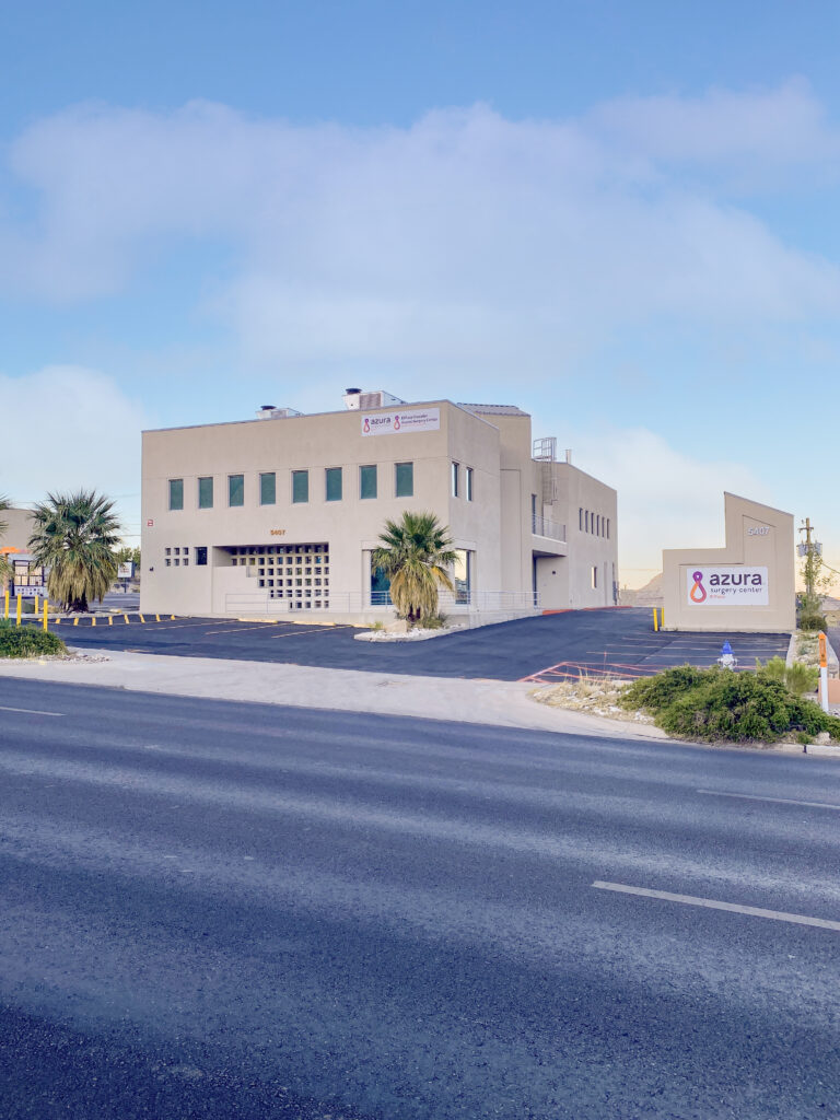 Azura Surgery Center building with parking lot and signage.