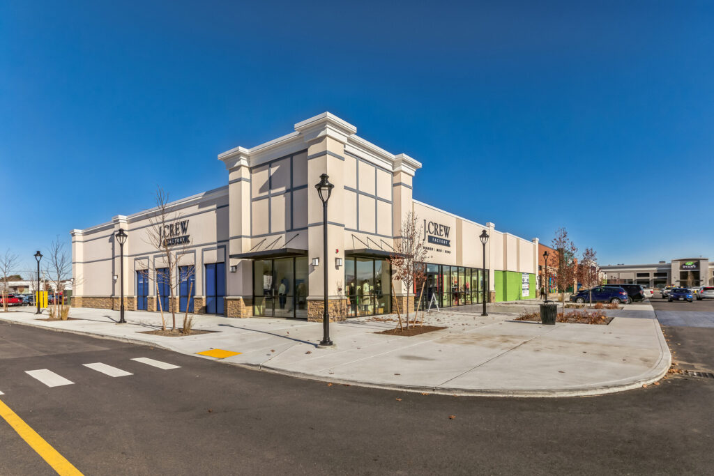 Exterior view of an J.Crew Factory store in a retail shopping center.
