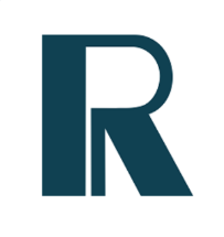 Dark teal capital letter R logo.