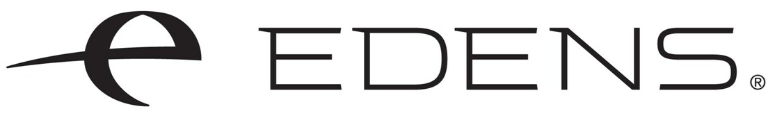 Logo for EDENS, featuring a stylized lowercase “e” to the left of the word “EDENS” in capital letters.