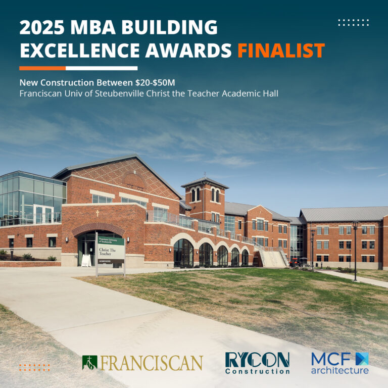 A finalist for the 2025 MBA Building Excellence Awards: Christ the Teacher Academic Hall at Franciscan University of Steubenville.